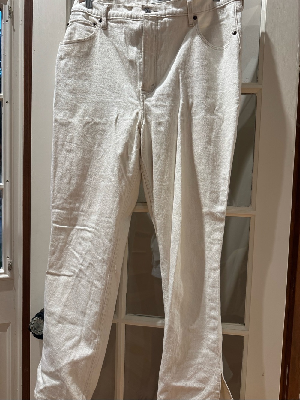 Abercrombie & Fitch White Straight-Leg Women's Jeans